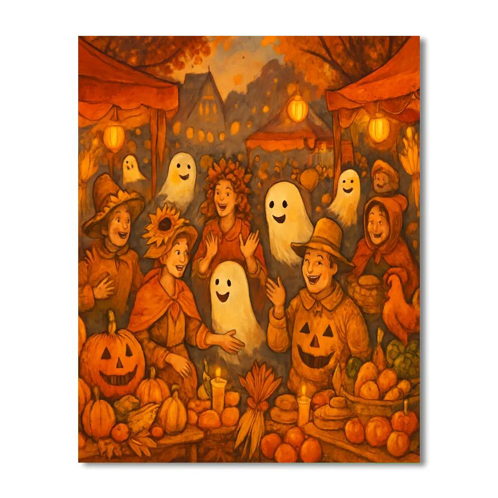 Ghostly Harvest Celebration painting number kit