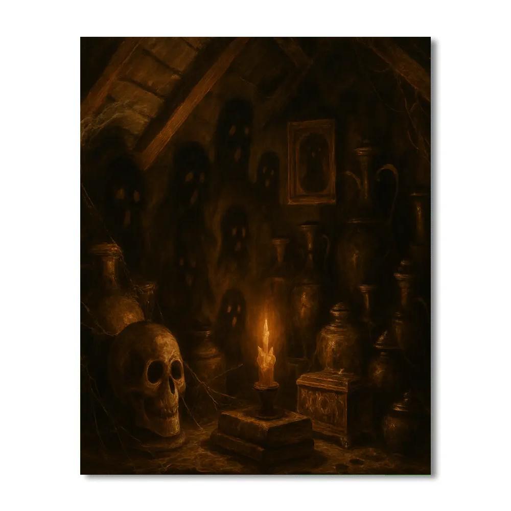 Haunted Attic Adventures Paint by numbers art