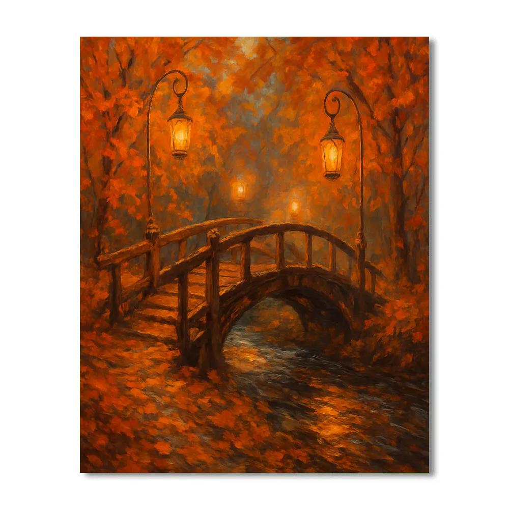 The Enchanted Lantern Bridge Numbered painting kits