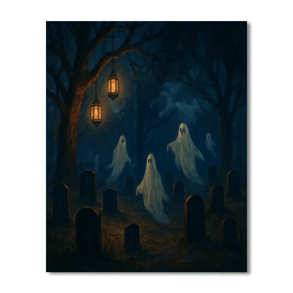 Mysterious Graveyard Watch paint by number