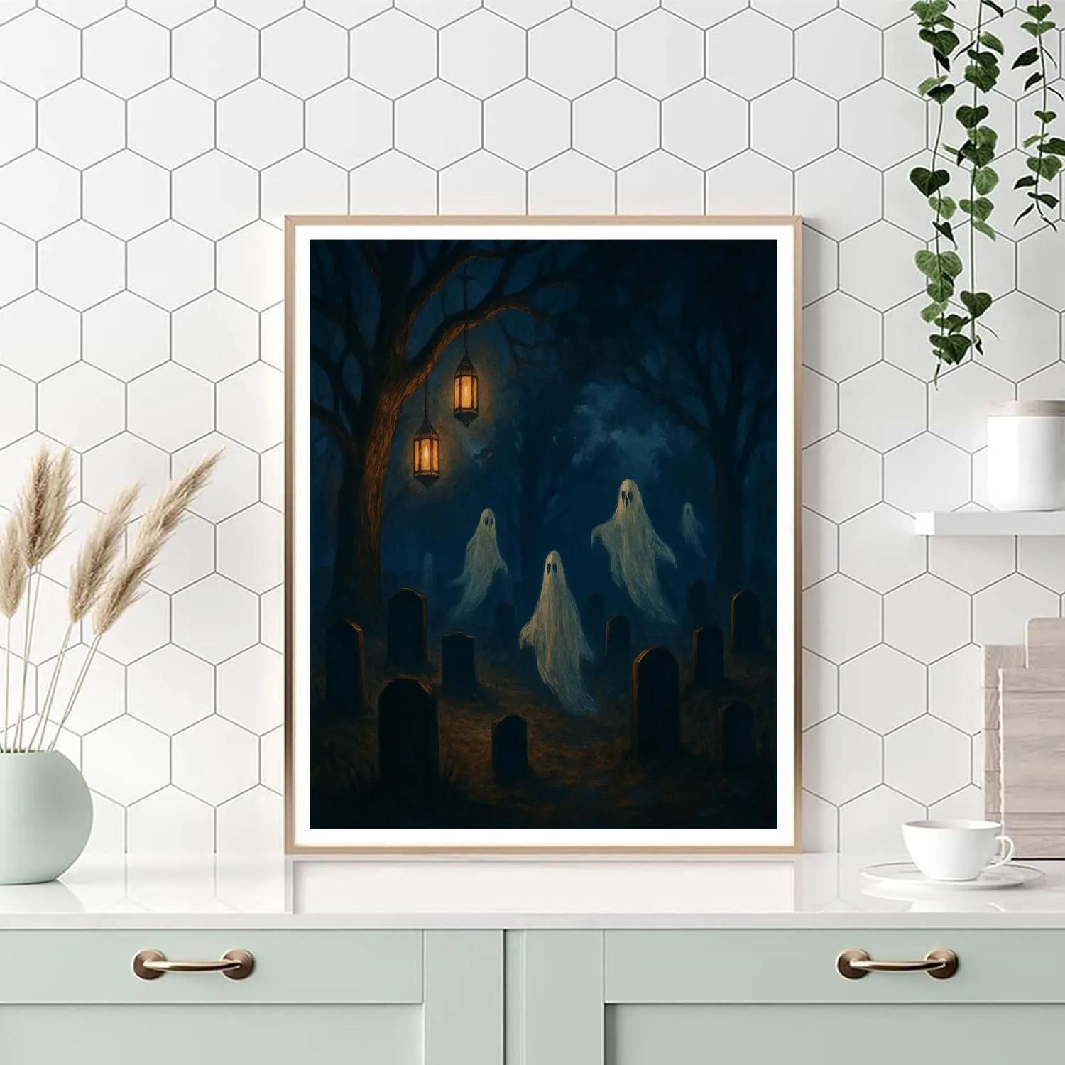 Mysterious Graveyard Watch paint by number