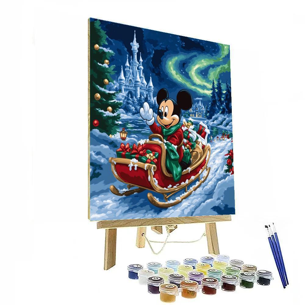 Mickeys Northern Lights Sleigh Ride paint by numbers