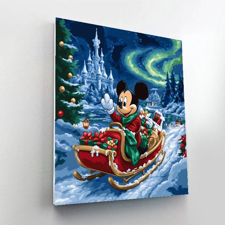 Mickeys Northern Lights Sleigh Ride paint by numbers