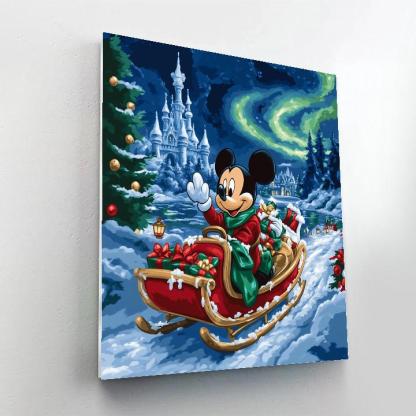 Mickeys Northern Lights Sleigh Ride paint by numbers
