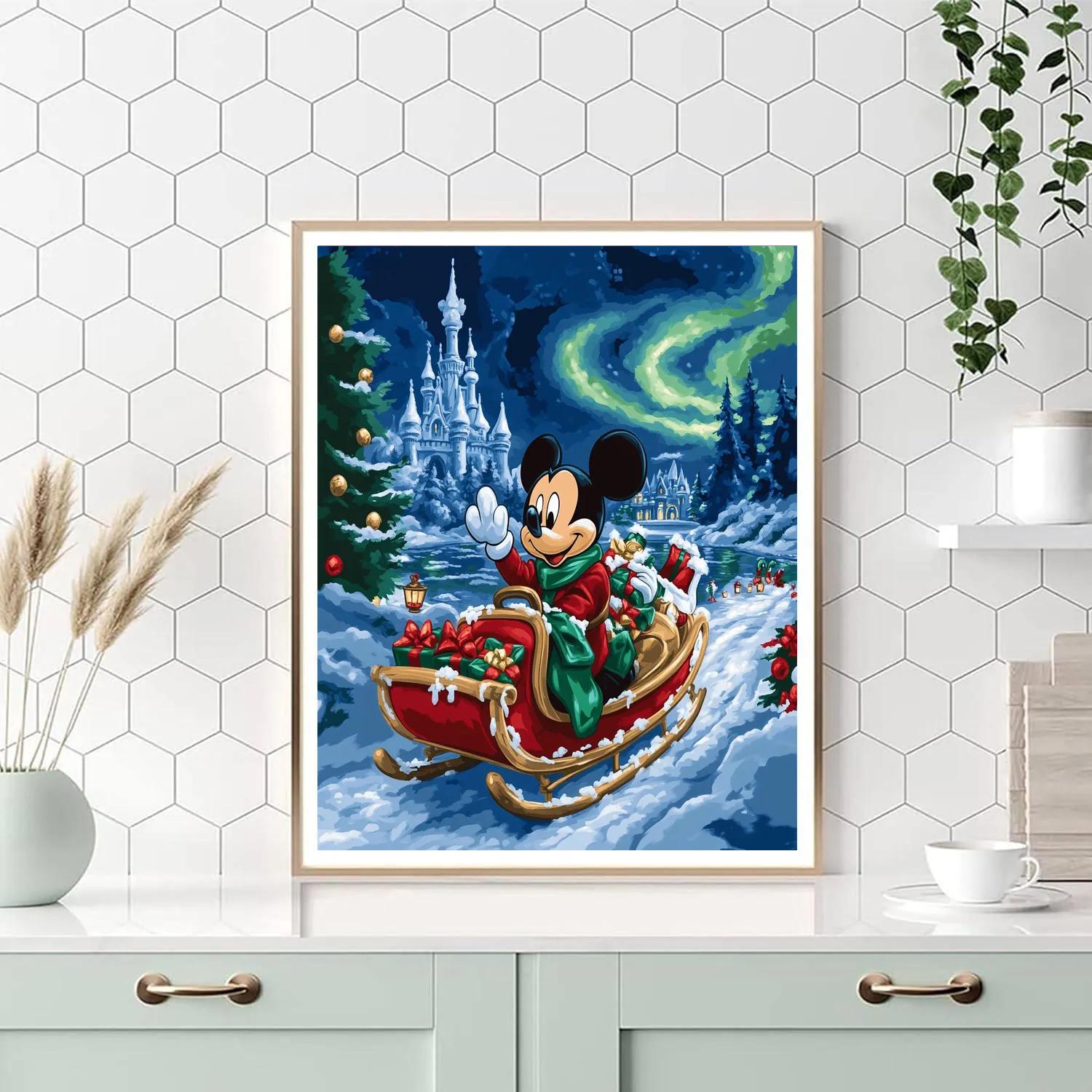 Mickeys Northern Lights Sleigh Ride paint by numbers