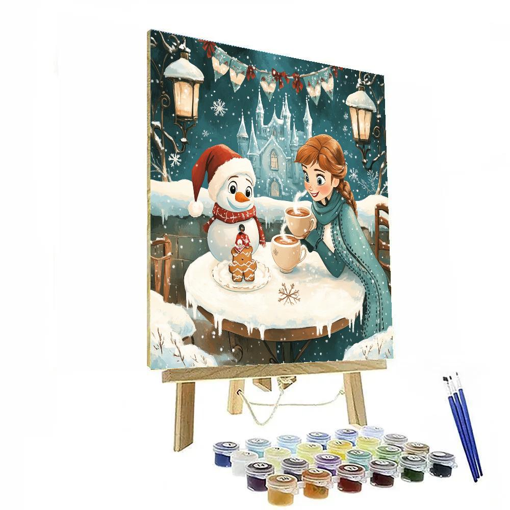 Frozen Holiday Tea With Anna And Olaf paint by number