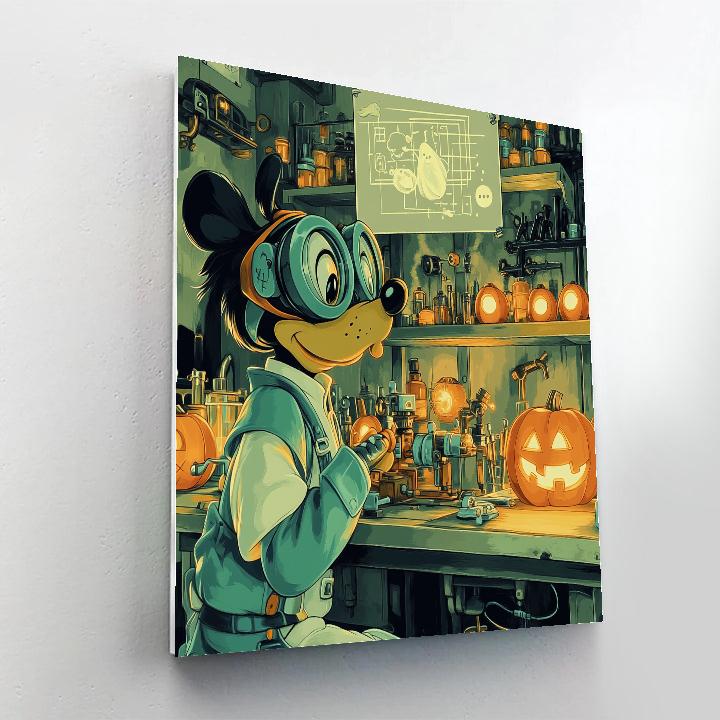 Goofys Ghostly Gadget Lab Paint by numbers art