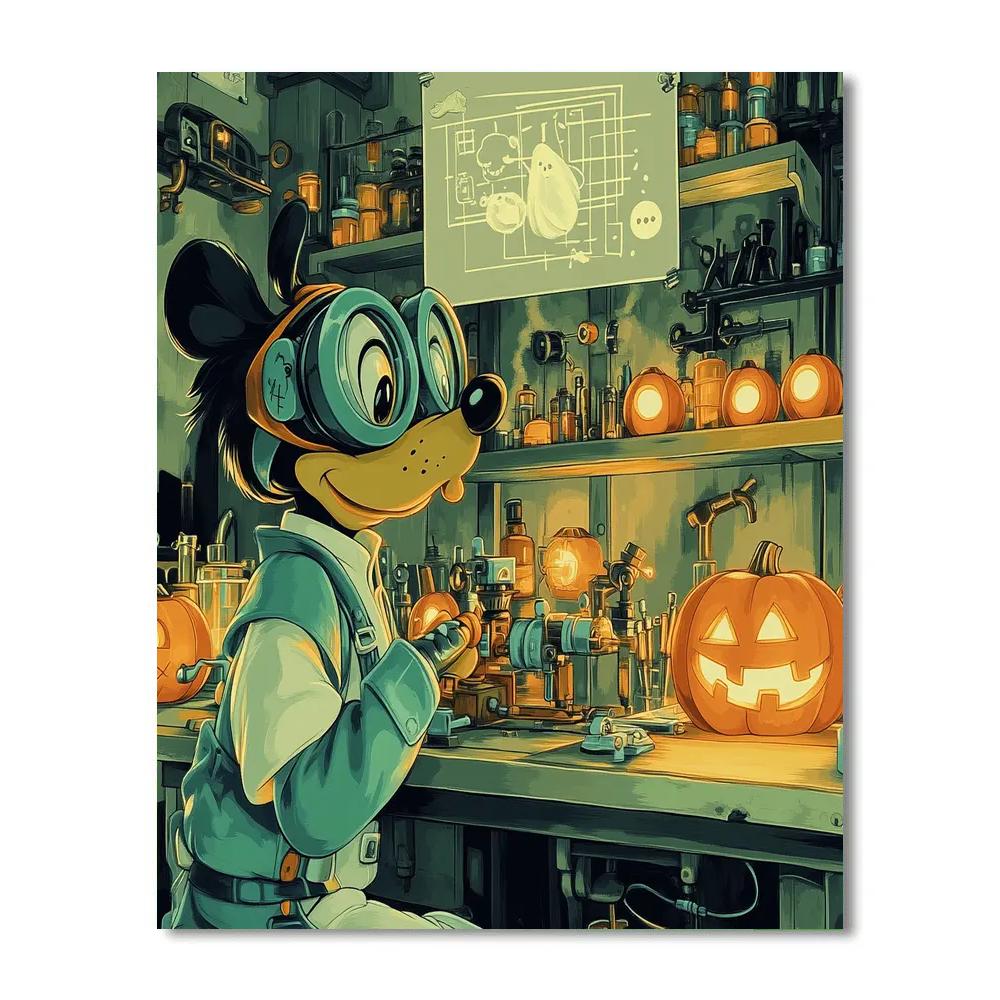 Goofys Ghostly Gadget Lab Paint by numbers art