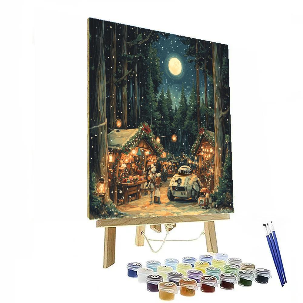 Star Wars Holiday Market On Endor paint by number