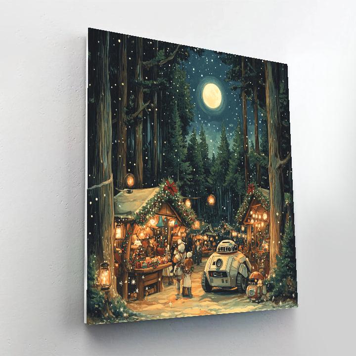 Star Wars Holiday Market On Endor paint by number