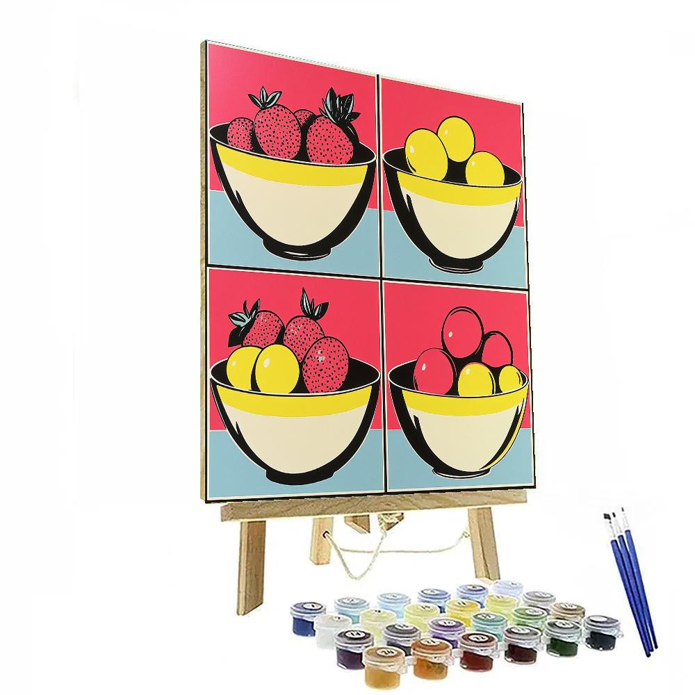 Warhol Inspired Neon Fruits Paint by numbers kits