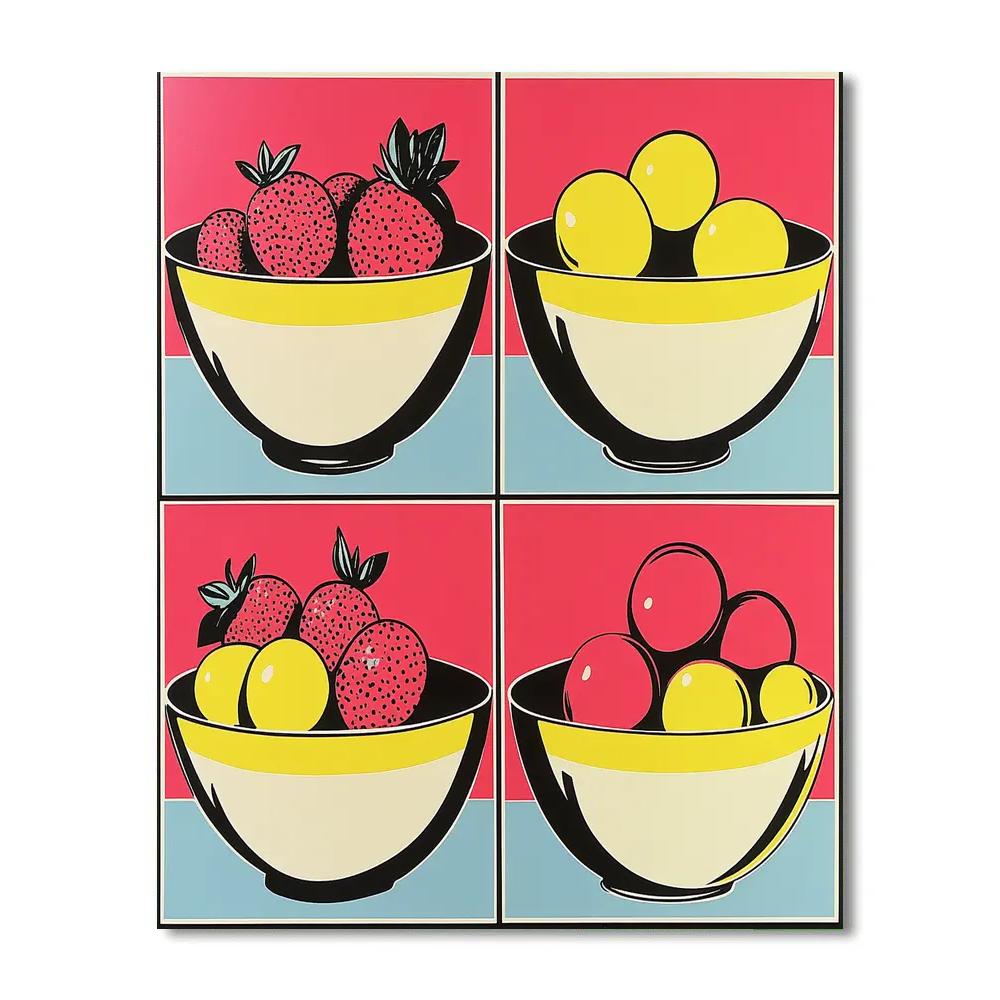 Warhol Inspired Neon Fruits Paint by numbers kits
