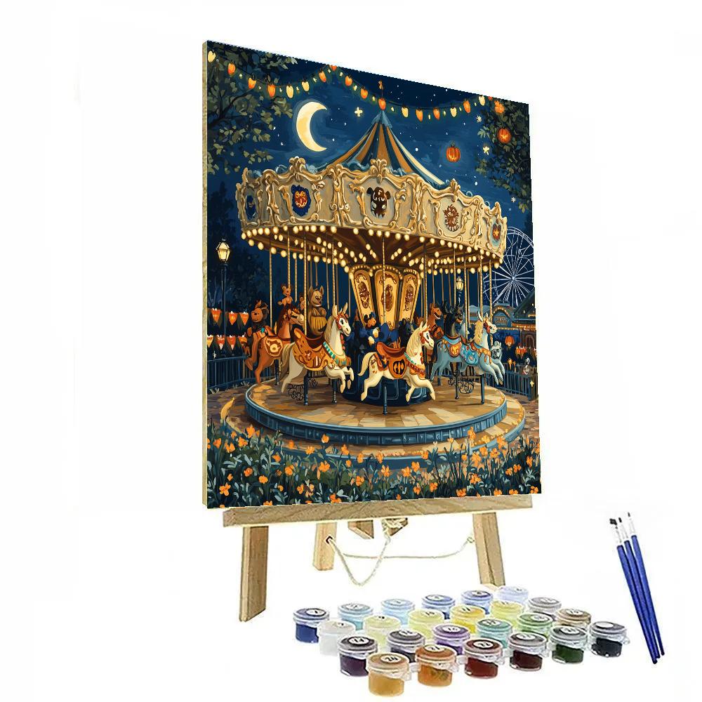 Haunted Carousel At Twilight Number painting