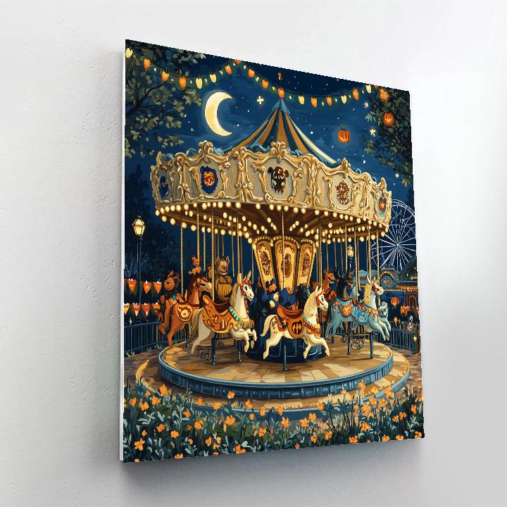 Haunted Carousel At Twilight Number painting