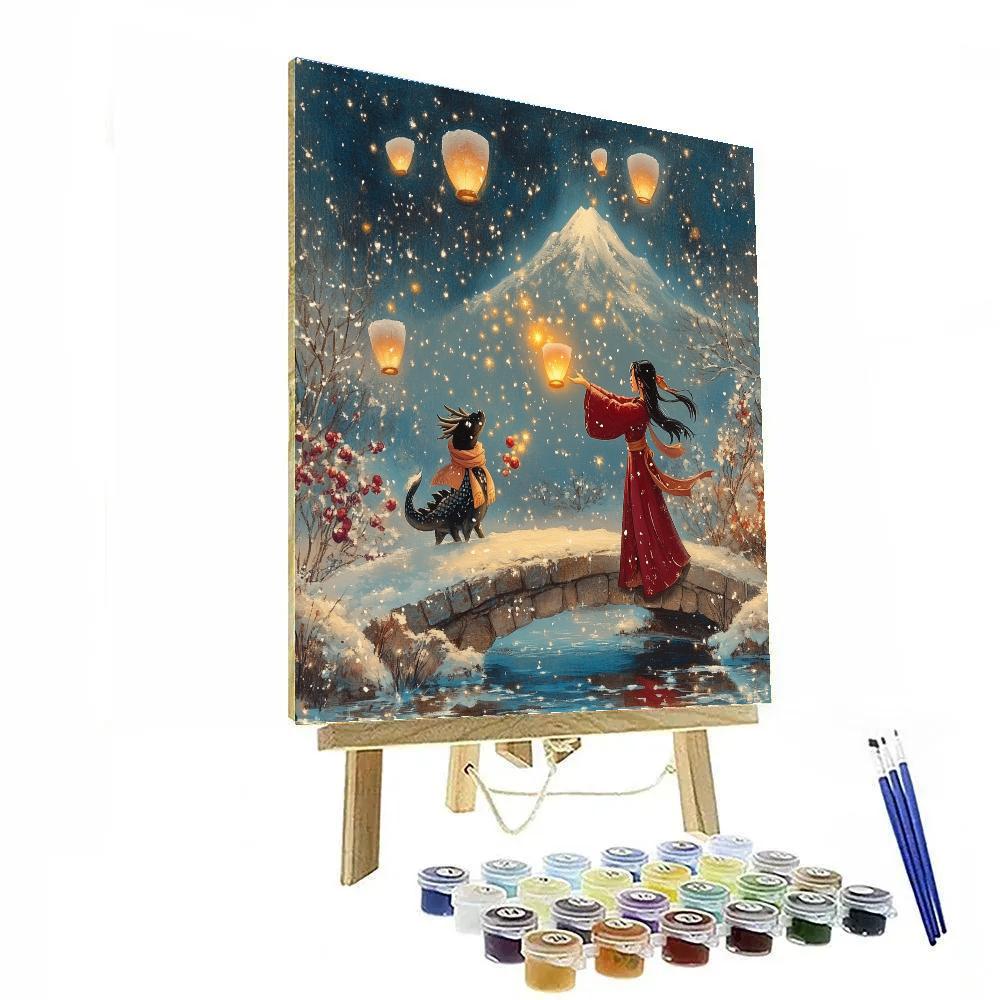 Mulans Lantern Festival Snowfall DIY paint by numbers