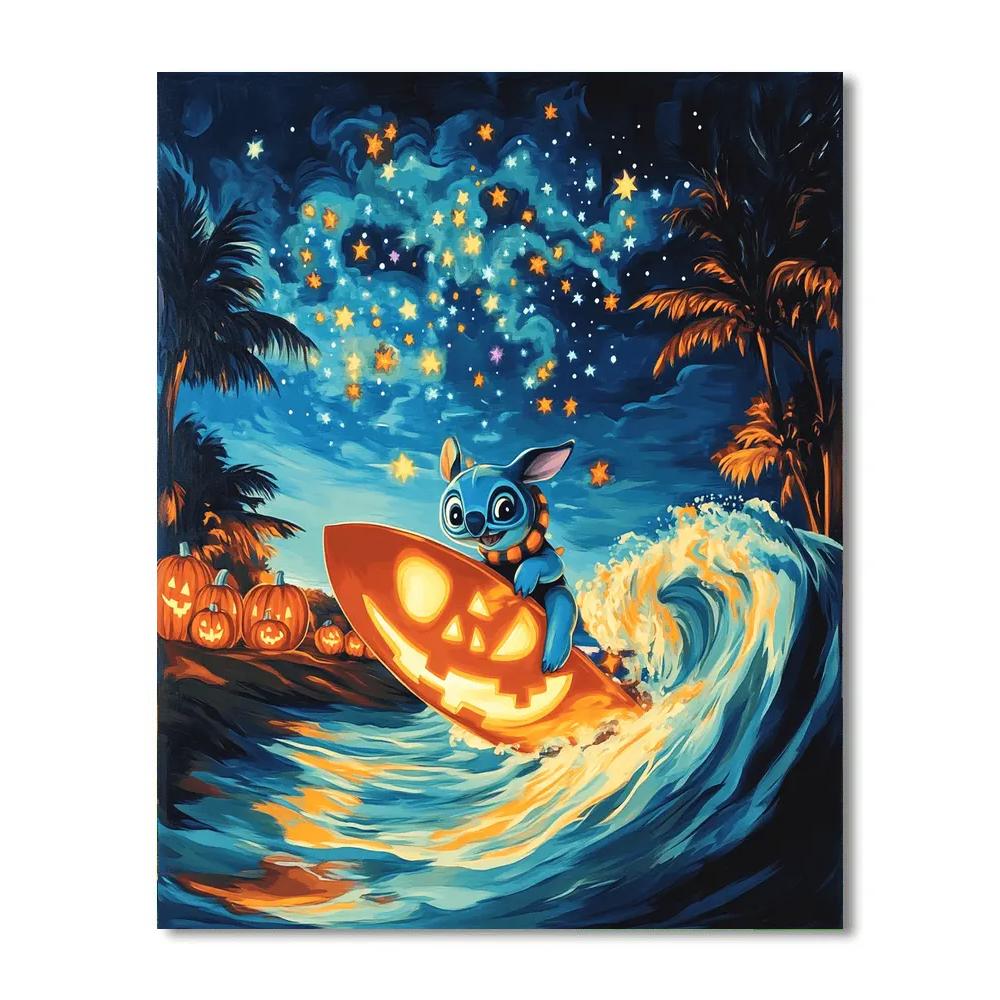 Stitchs Spooky Surf Session Painting by numbers kit