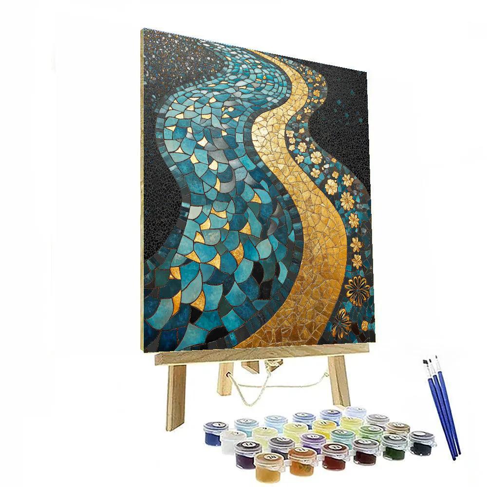 Gustav Klimt Inspired Luminous Ornamental River Painting by numbers kit