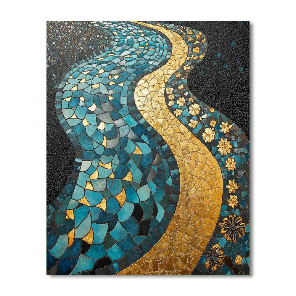 Gustav Klimt Inspired Luminous Ornamental River Painting by numbers kit