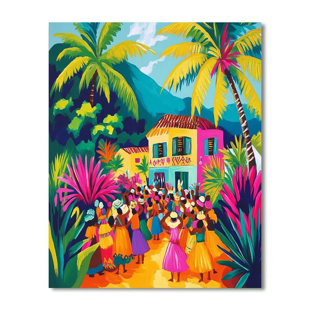Gauguin Inspired Island Festival Paint by numbers art