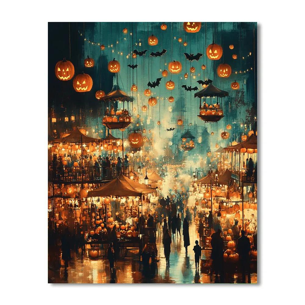 Pumpkin Lantern Sky Market paint by numbers