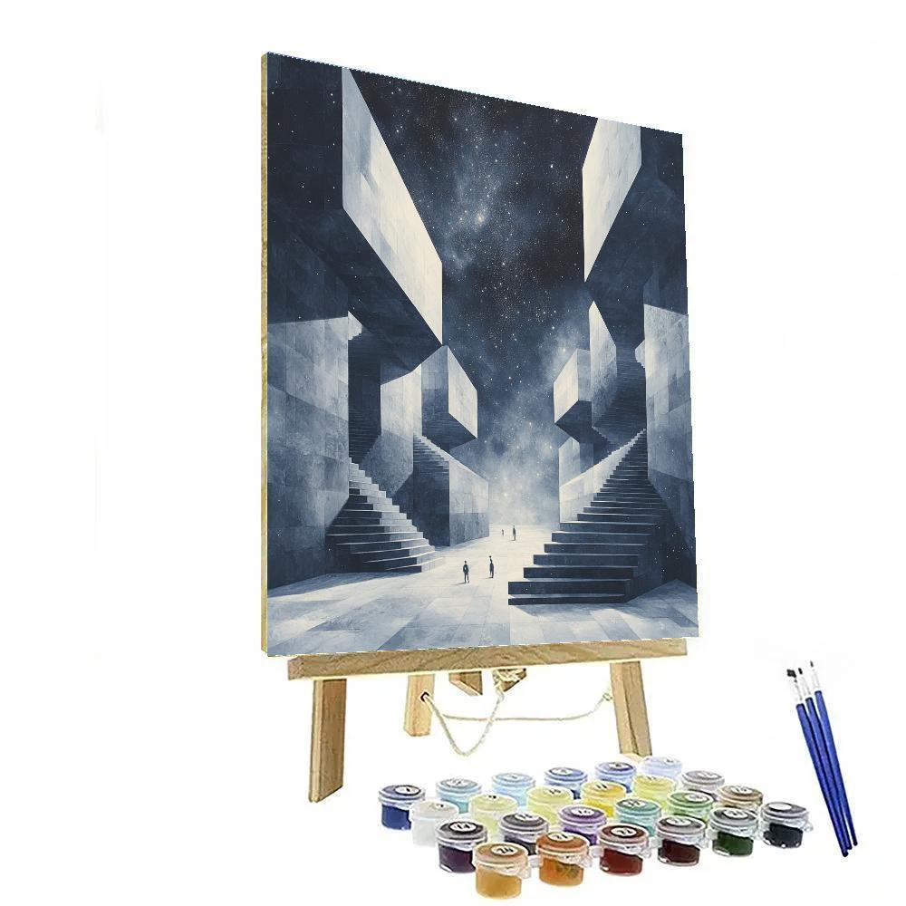 Escher Inspired Stairway To The Stars Painting by numbers kit