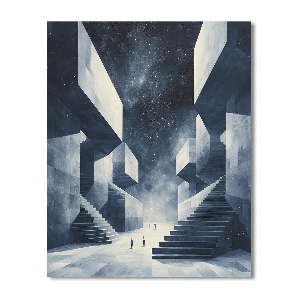 Escher Inspired Stairway To The Stars Painting by numbers kit