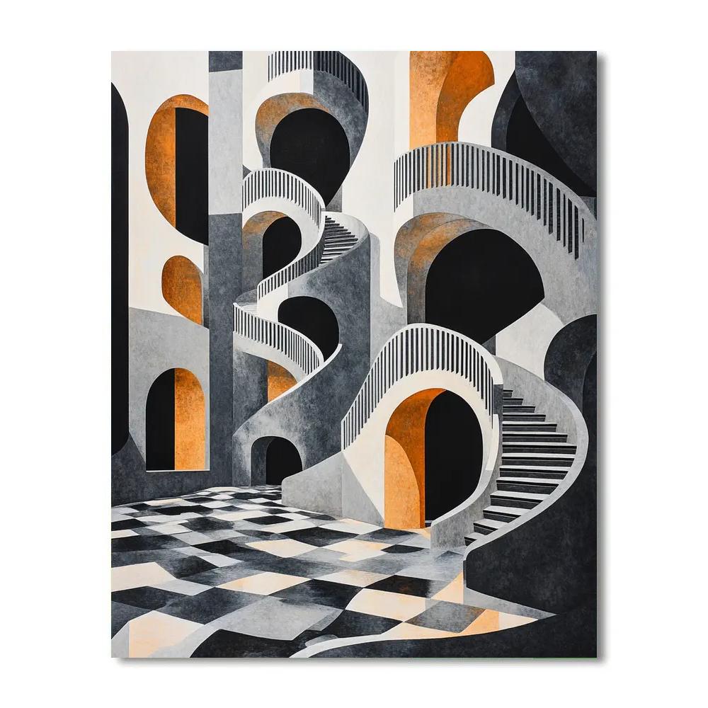 M.C. Escher Inspired Fractal Observatory Painting by numbers kit