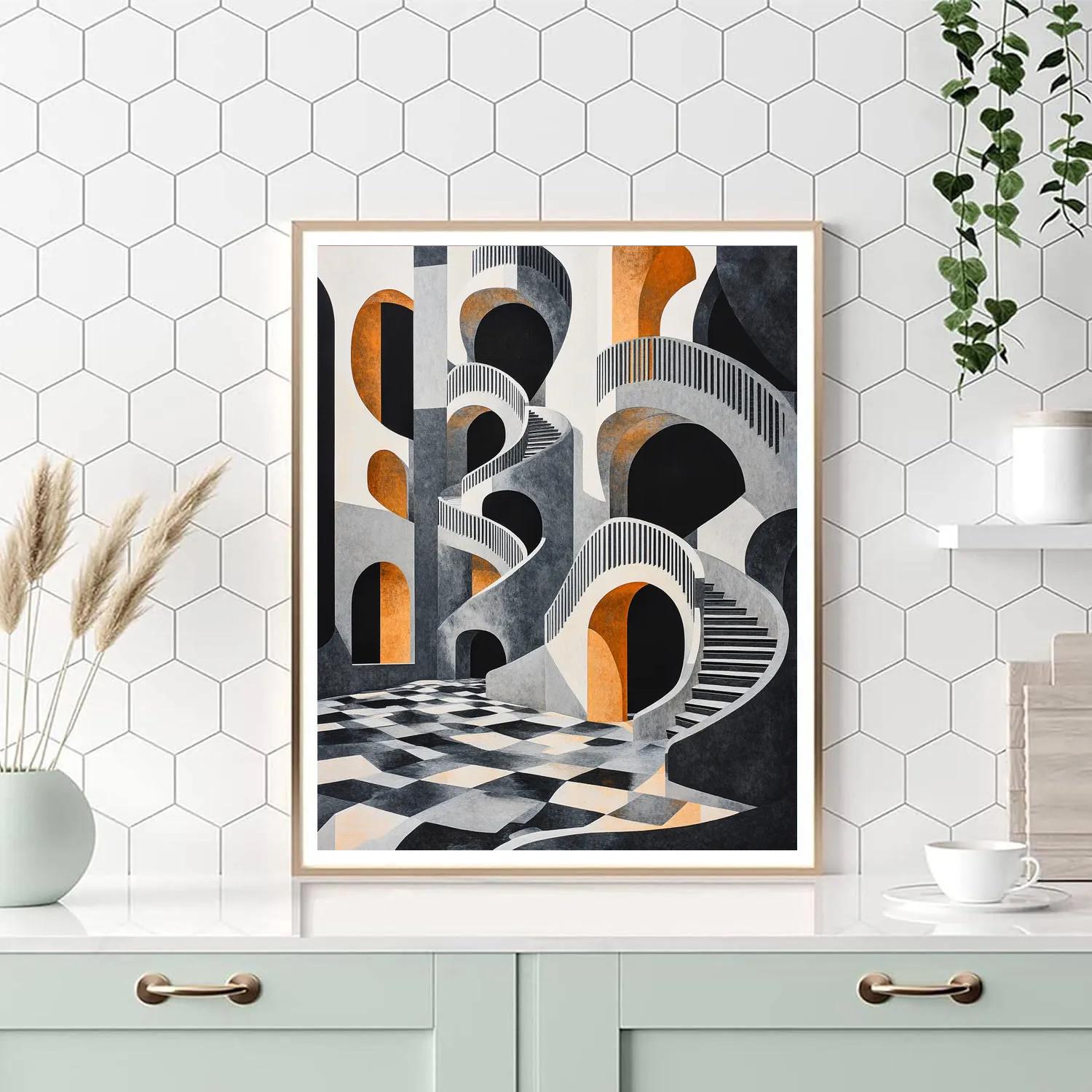 M.C. Escher Inspired Fractal Observatory Painting by numbers kit