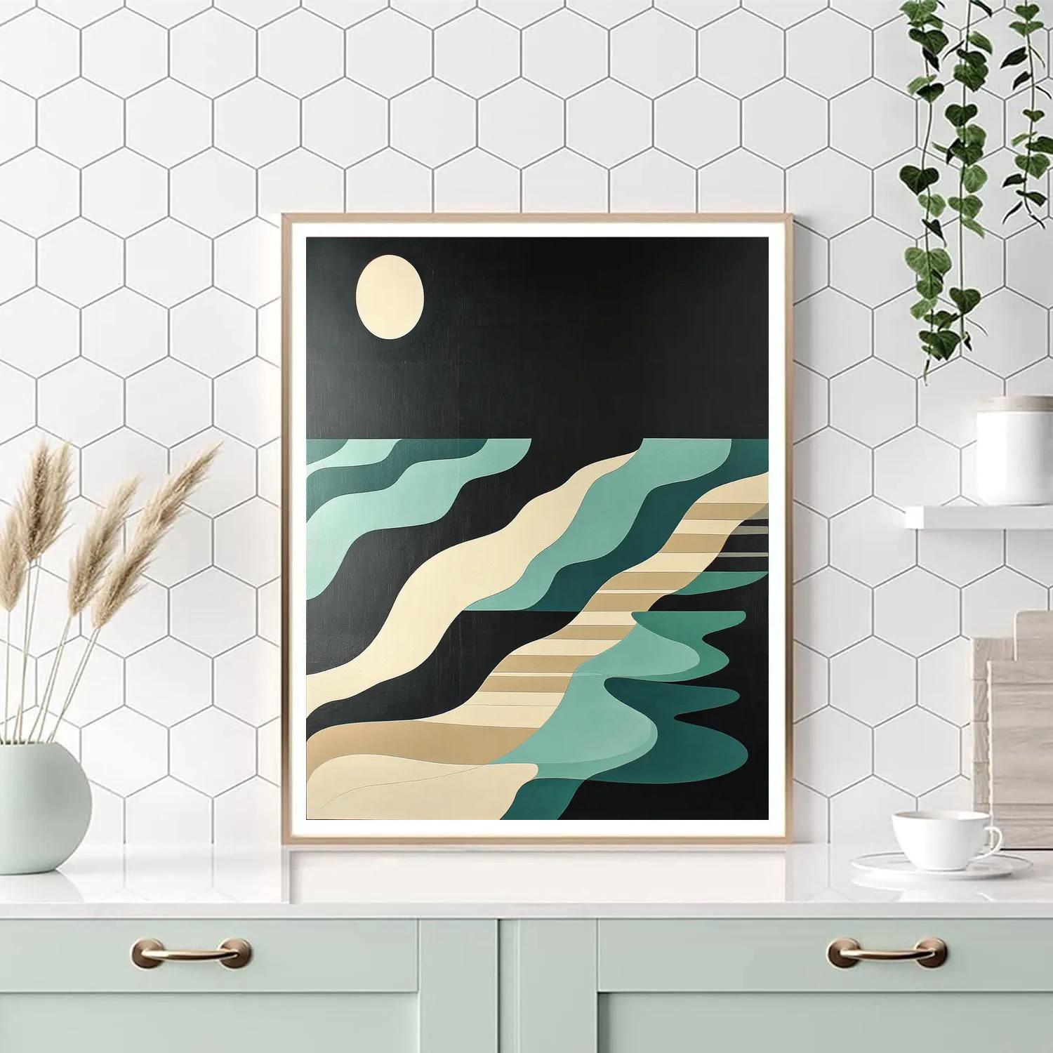 M.C. Escher Inspired Tesselated Tides DIY paint by numbers