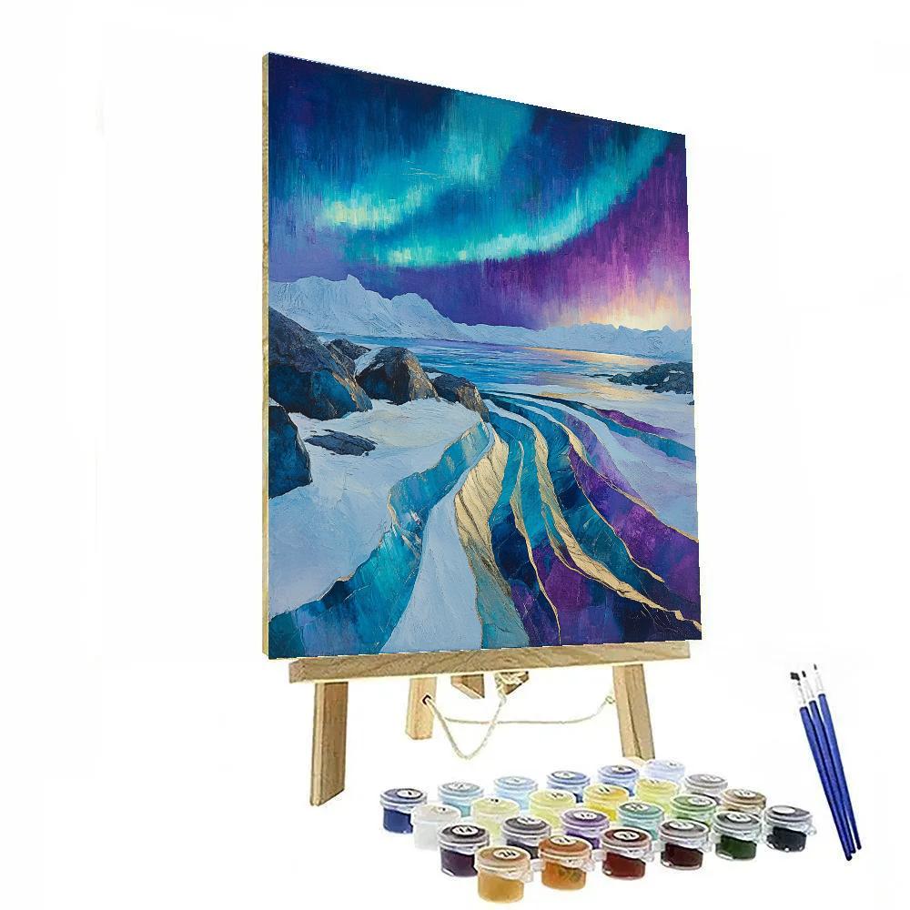 A.Y. Jackson Inspired Arctic Ice And Northern Light paint by color