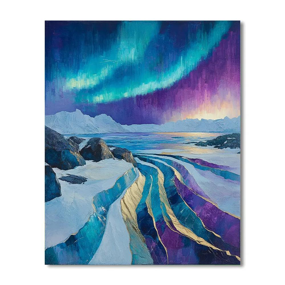 A.Y. Jackson Inspired Arctic Ice And Northern Light paint by color