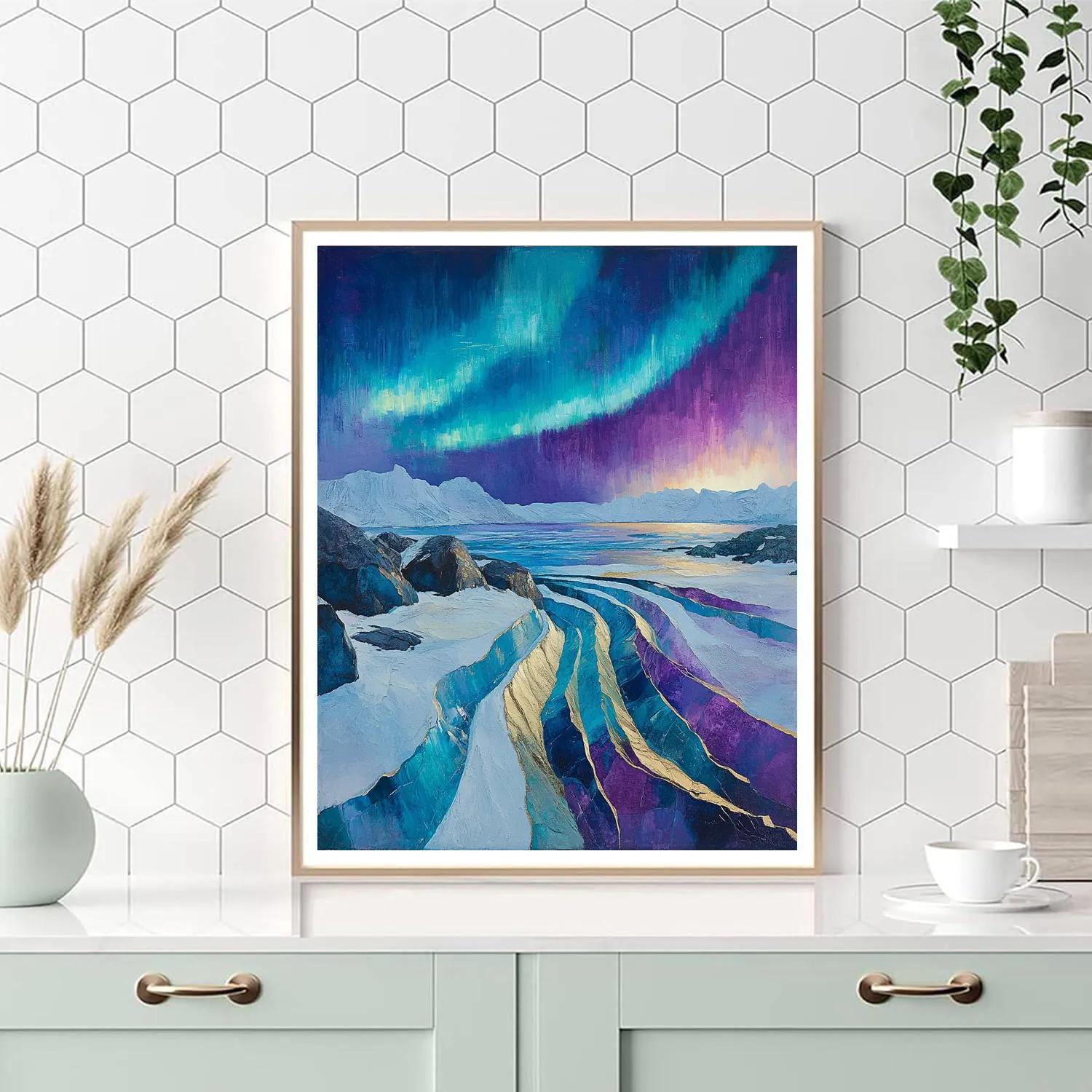 A.Y. Jackson Inspired Arctic Ice And Northern Light paint by color