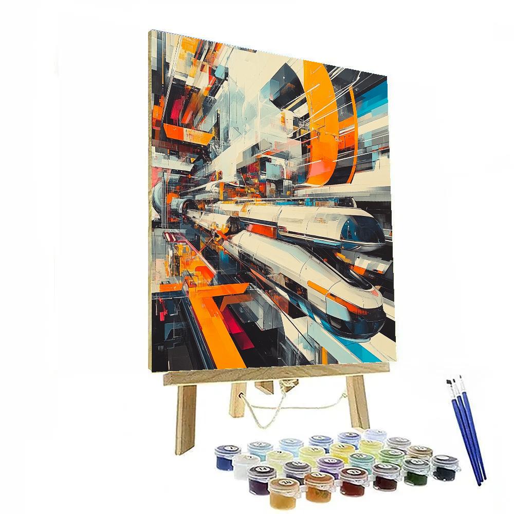 Boccioni Inspired Futuristic Cityscape Painting by numbers kit