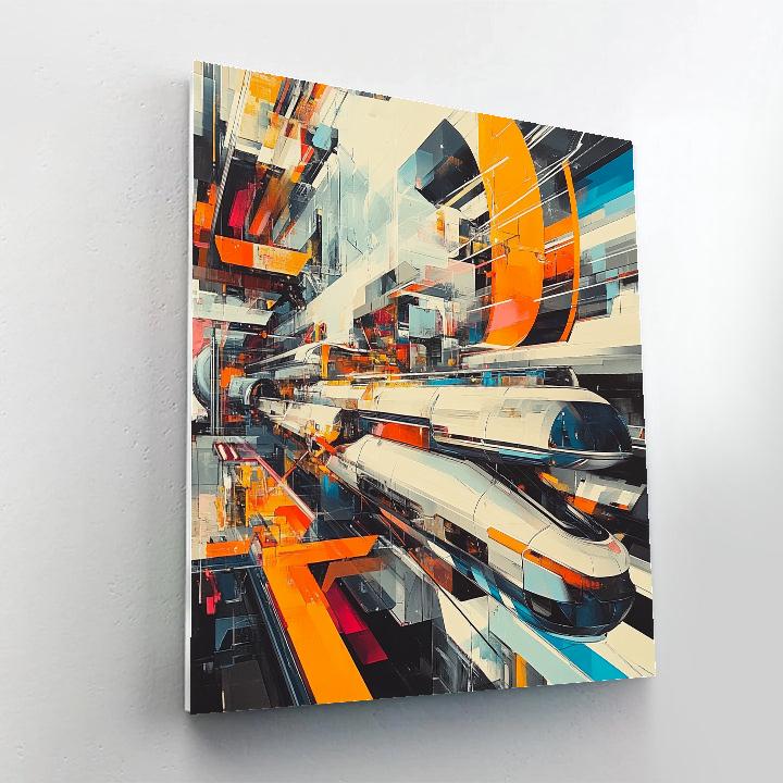 Boccioni Inspired Futuristic Cityscape Painting by numbers kit