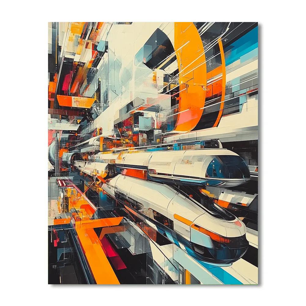 Boccioni Inspired Futuristic Cityscape Painting by numbers kit