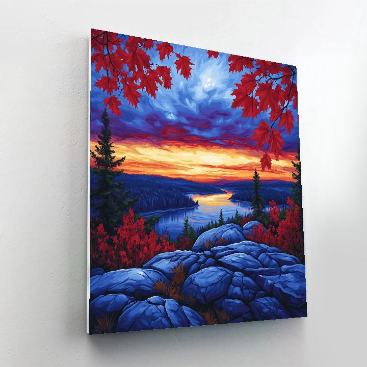 A.Y. Jackson Inspired Twilight Over The Canadian Shield DIY paint by numbers