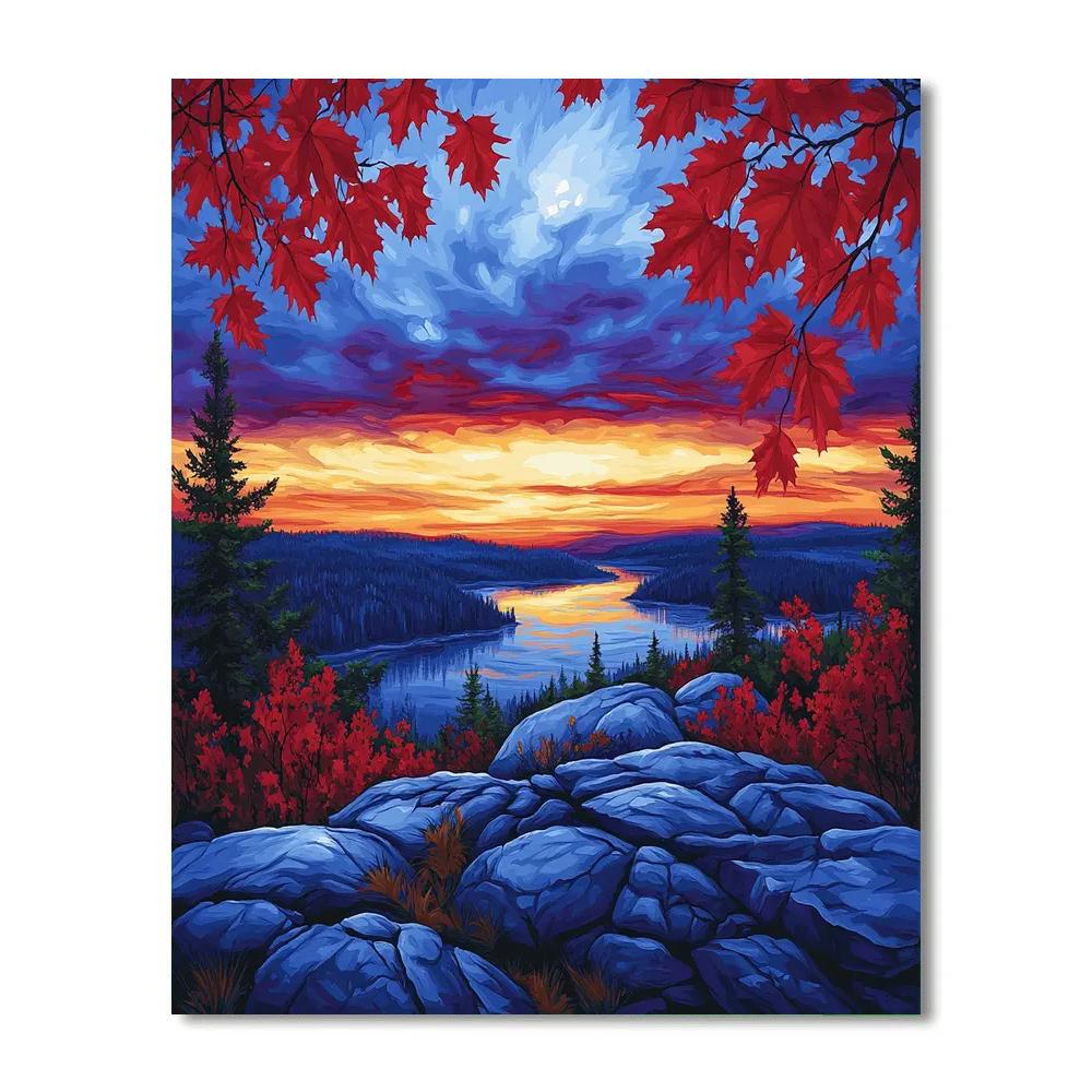 A.Y. Jackson Inspired Twilight Over The Canadian Shield DIY paint by numbers