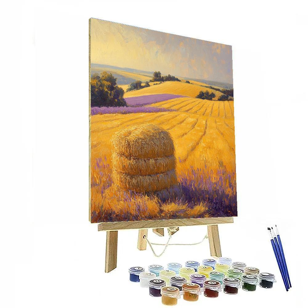 Claude Monet Inspired Haystacks Golden Hour paint by numbers