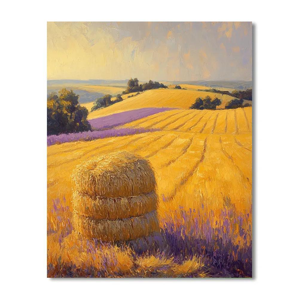Claude Monet Inspired Haystacks Golden Hour paint by numbers