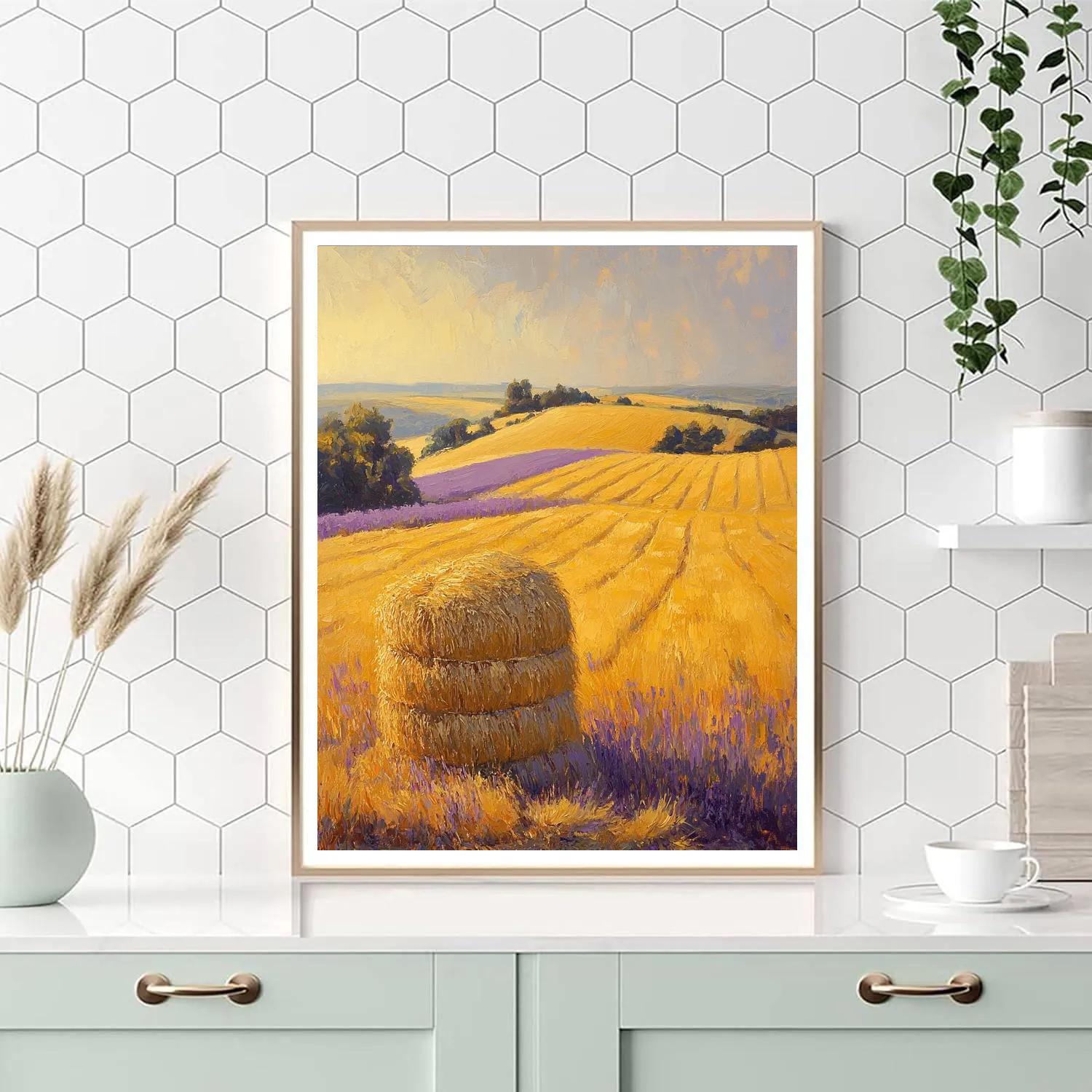 Claude Monet Inspired Haystacks Golden Hour paint by numbers