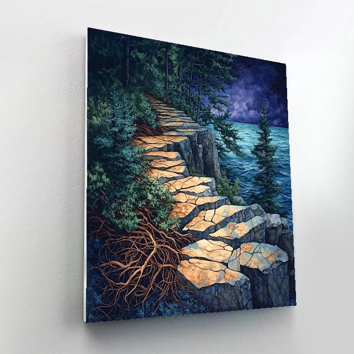 Arthur Lismer Inspired Twilight Tangles And Granite paint by numbers