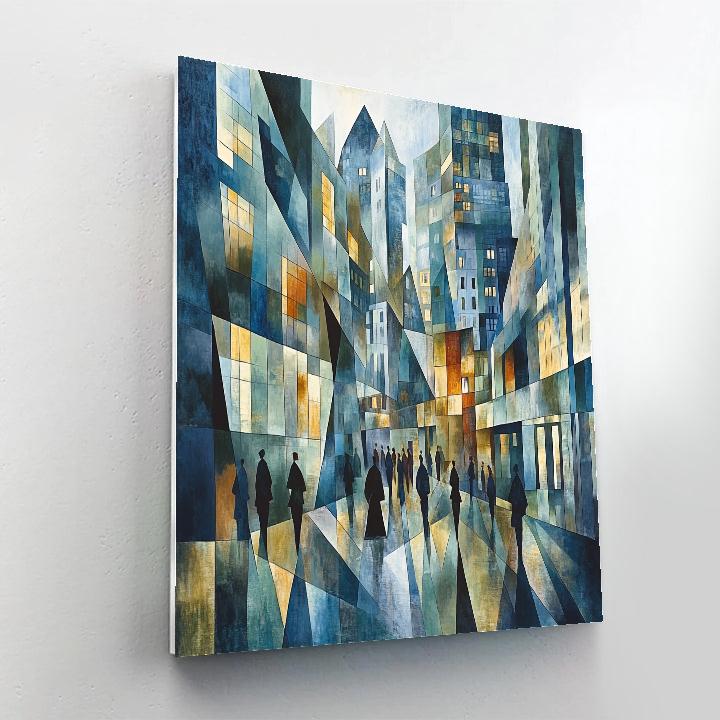 Picasso Inspired Abstract City Streets paint by color
