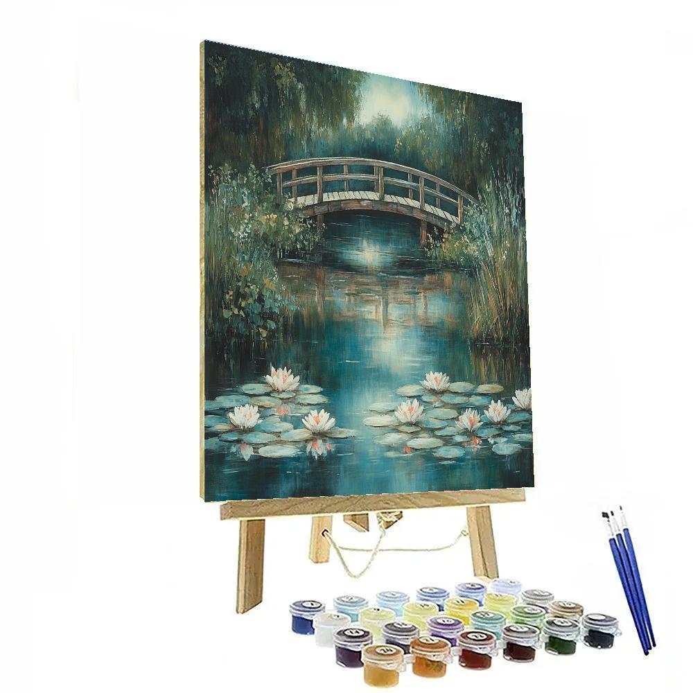 Claude Monet Inspired Japanese Bridge Evening Reflection painting number kit