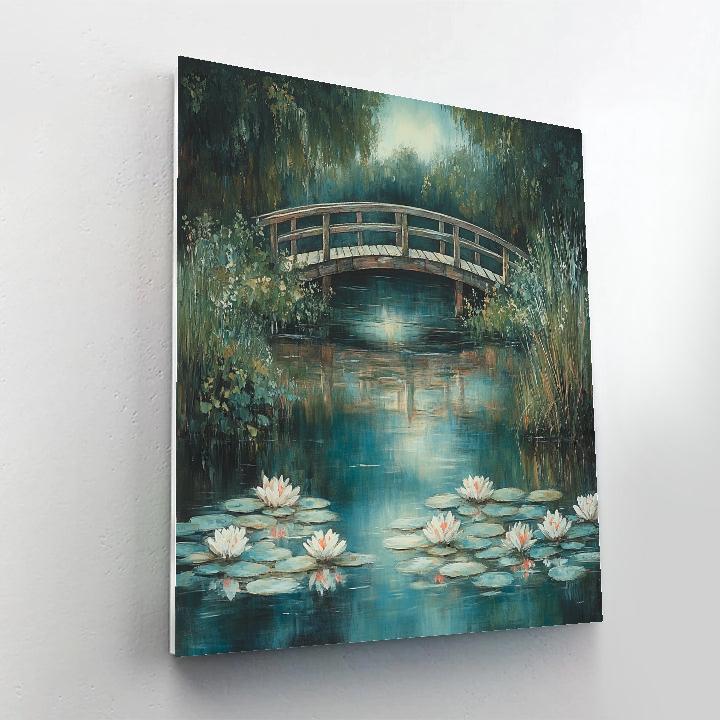 Claude Monet Inspired Japanese Bridge Evening Reflection painting number kit