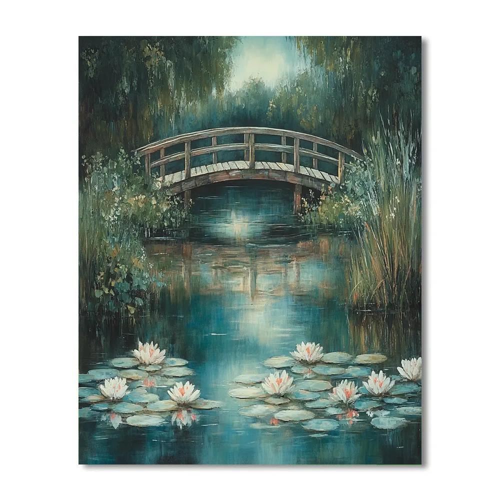 Claude Monet Inspired Japanese Bridge Evening Reflection painting number kit