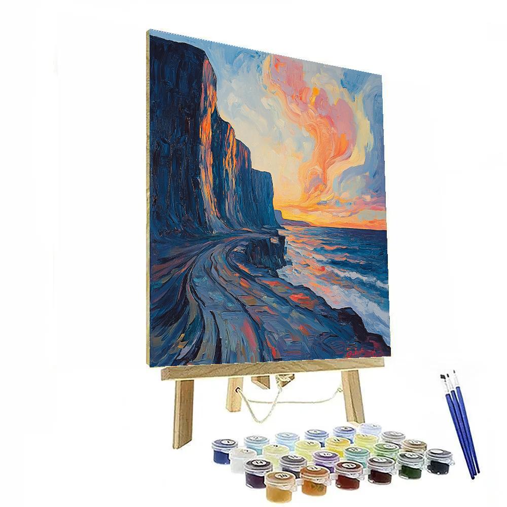 Edvard Munch Inspired Trembling Fjord Dusk paint by color