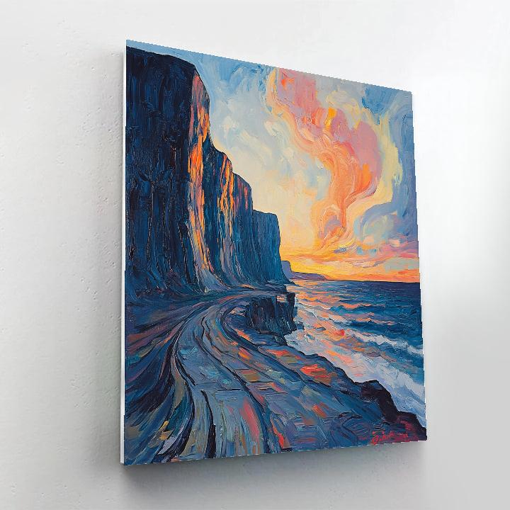 Edvard Munch Inspired Trembling Fjord Dusk paint by color
