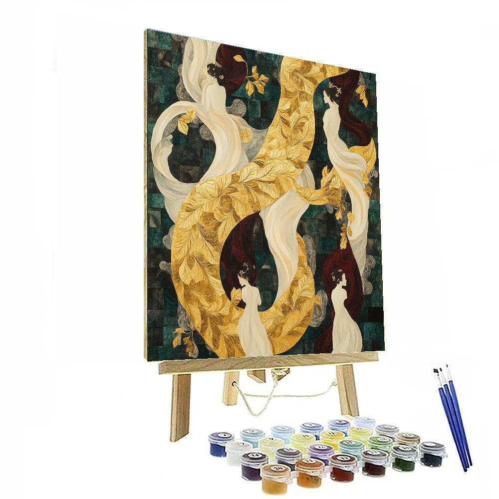 Gustav Klimt Inspired Golden Mythological Figures Numbered painting kits