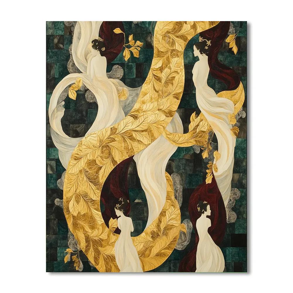 Gustav Klimt Inspired Golden Mythological Figures Numbered painting kits