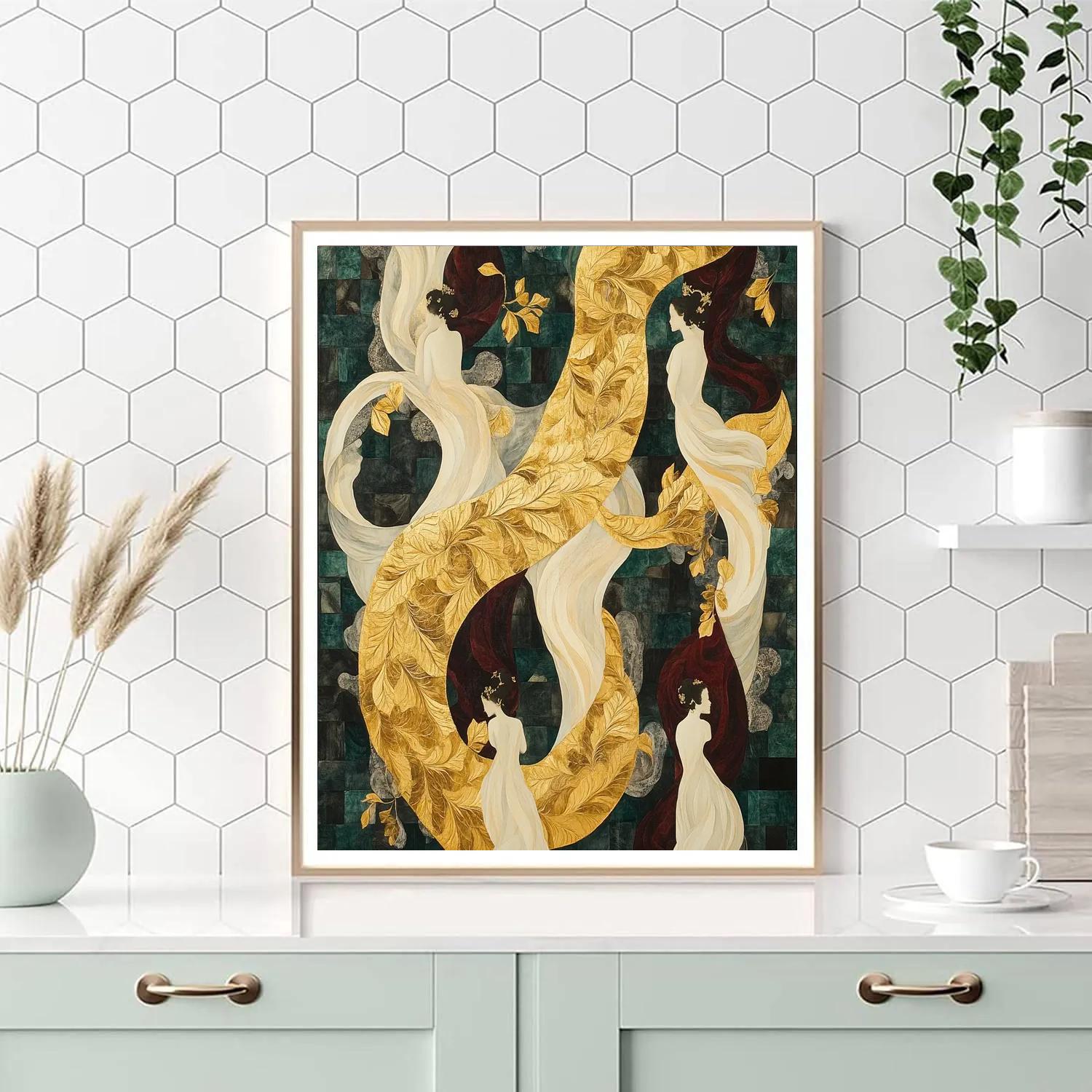 Gustav Klimt Inspired Golden Mythological Figures Numbered painting kits